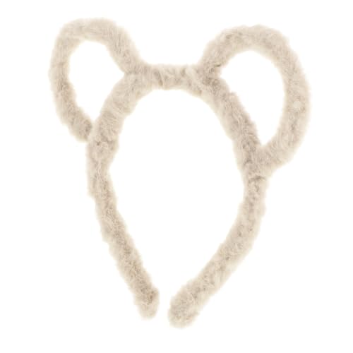 ANDRESLAD Süßes Bärenohren Stirnband Für Cosplay Und Partys Adorable Tierkopfbedeckung Für Jugendliche Versatile Haarband Für Make-up Und Gesichtspflege Farbe Khaki Flauschiges Design von ANDRESLAD