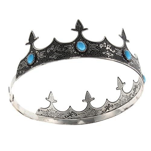 ANDRESLAD Retro Königskrone Für Dekorative Krone Für Kostüme Bühnenauftritte Cosplay Und Partys Konstruktion Antikes Mit Blauen Edelsteinen von ANDRESLAD