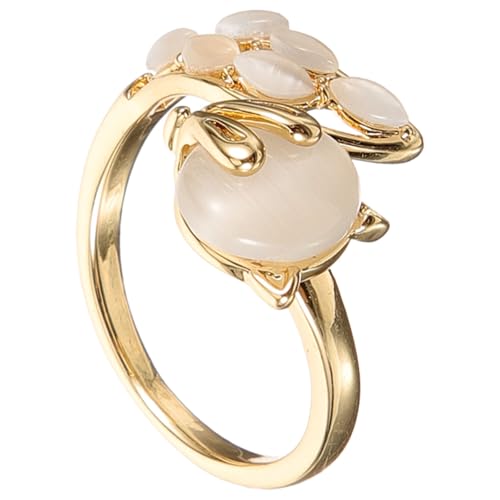 ANDRESLAD Verstellbarer Strass Ebene Offener Ring für Damen Tierring Schmuck Hautfreundlich und Langlebig Einzigartiges Design für Partys und Feste als Kostüm Accessoire von ANDRESLAD