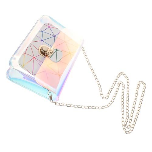 ANDRESLAD Transparente Jelly Chain Pouch Kleine Damen Schultertasche aus PVC Modische Quadratische Umhängetasche in Zartem für Alltag Party und Shopping von ANDRESLAD
