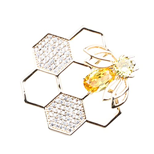 ANDRESLAD Hochwertige Bienenbrosche Wabenmuster Brustnadel Für Damenkleidung Pullover Und Anzüge Dekoratives Kleidungsaccessoire von ANDRESLAD