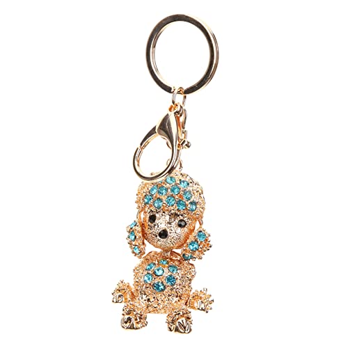 ANDRESLAD Schlüsselanhänger Auto Hundemarke Pudel Schlüsselanhänger Niedliche Hundemarke Strass Charm von ANDRESLAD