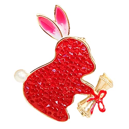 Rhinestone Brosche Modischer Bunny Pin für Kleidung Niedliche Tier Corsage für Verschiedene Styles Sicherheitsnadel für Einen Charmanten Look Perfektes Accessoire von ANDRESLAD