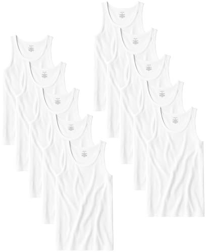 Andrew Scott Herren 10er-Pack Farbe A Shirt Tank Top Unterhemd - Weiß - X-Groß von ANDREW SCOTT