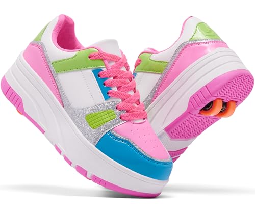 ANEFUN Jungen Mädchen Schuhe mit Rollen Skate, Kinder Rollschuhe Schuhe mit 4 Rollen Abnehmbar, Komfort Outdoor Sportschuhe für Kinder ANEFUN Jungen Mädchen Schuhe mit Rollen Skate, Kinder Rollschuhe Schuhe mit 4 Rollen Abnehmbar, Komfort Outdoor Sportschuhe für Kinder von ANEFUN