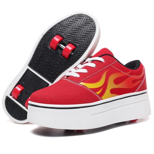 ANEFUN Schuhe mit Rollen für Jungen Mädchen, Abnehmbar 4 Räder Rollschuhe Schuhe Kinder von ANEFUN