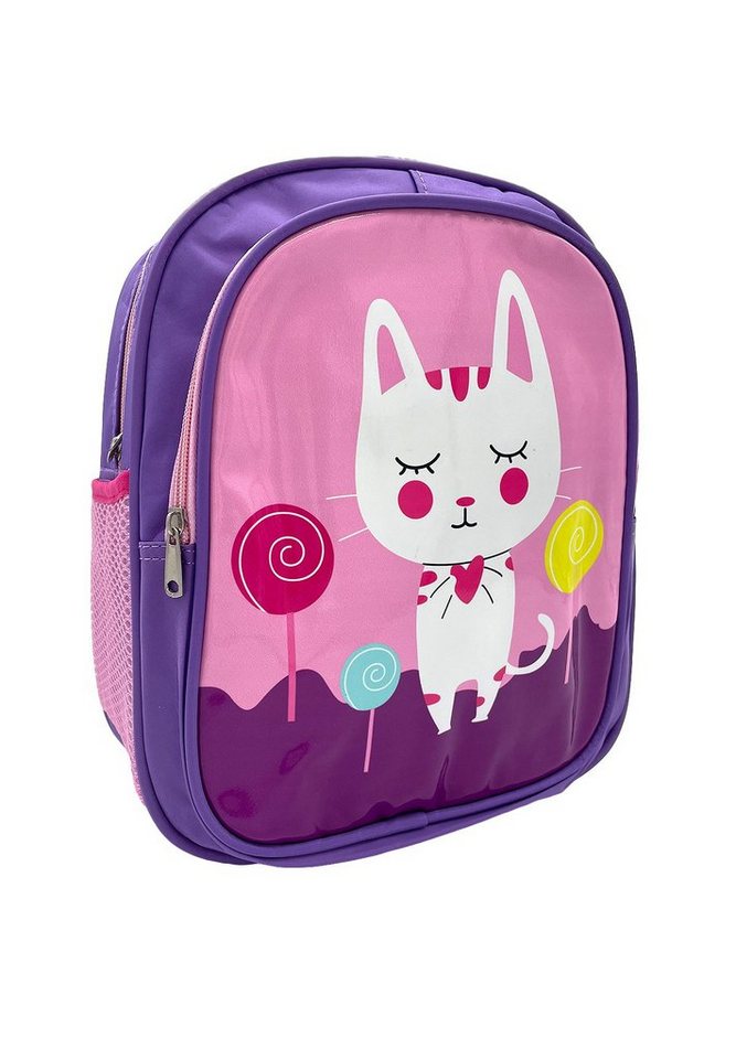 ANELY Kinderrucksack Süßer Rucksack mit Tier Motiv und Flaschenhalter Kinder Kita Ranzen (1-tlg., casual), 4068 in Violett von ANELY