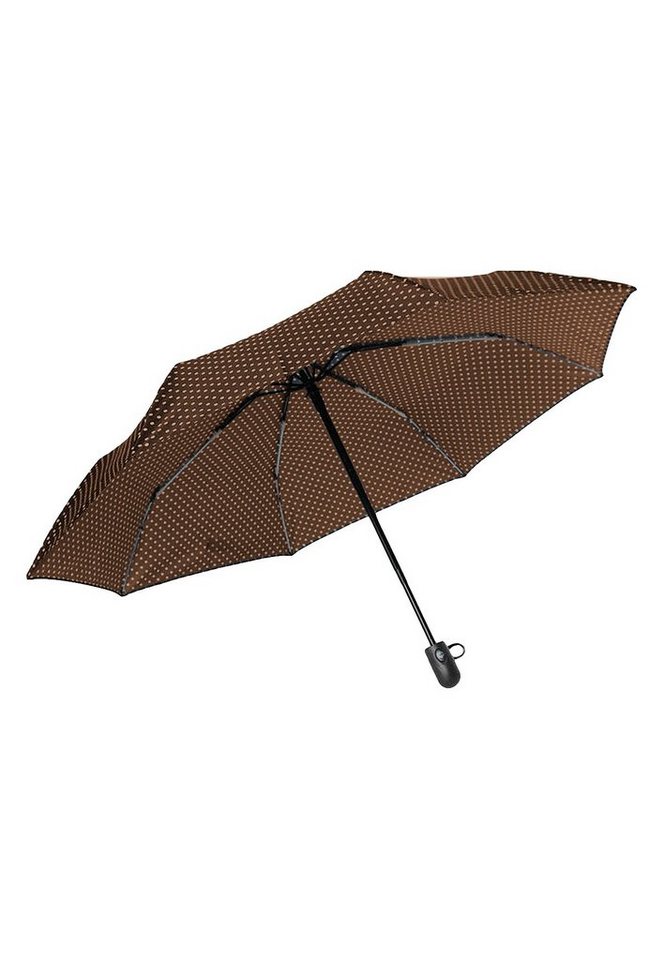 ANELY Taschenregenschirm Automatik Regenschirm Gepunktet Kleiner Taschenschirm, 4686 in Braun von ANELY