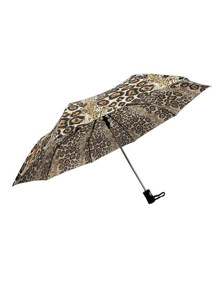 ANELY Taschenregenschirm Regenschirm Leopard Muster Kleiner Automatik Taschenschirm, 6747 in Braun von ANELY