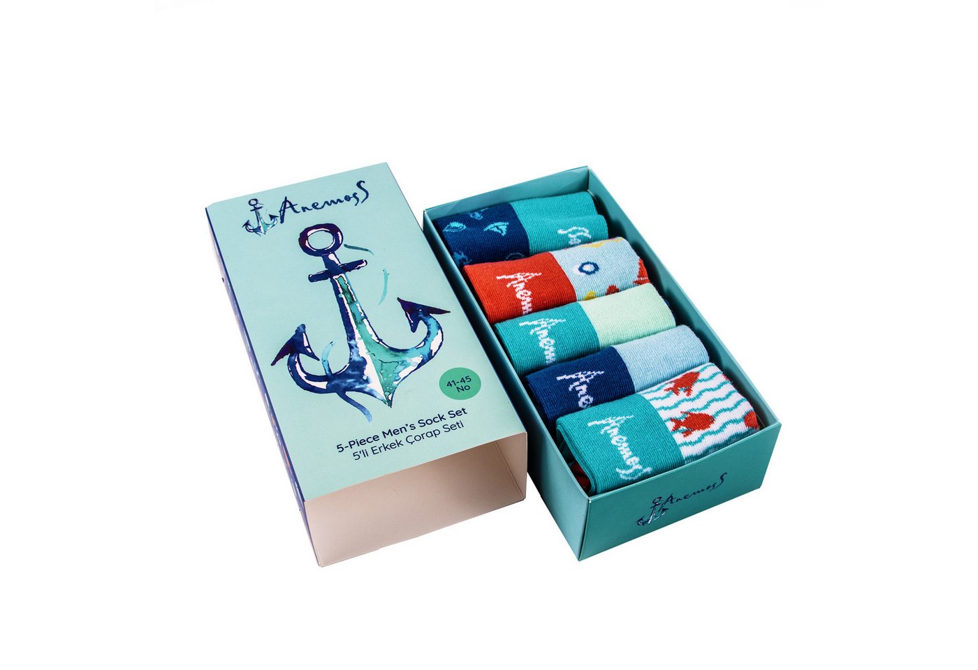 ANEMOSS Socken Anemoss Herren 5er-Set Nahtlose Sneaker-Socken, 85% Baumwolle, 41-46 (1-Paar) von ANEMOSS