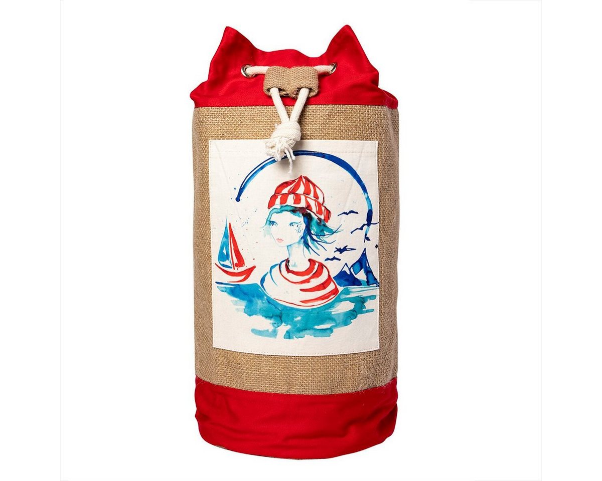 ANEMOSS Strandtasche Anemoss Marine Collection Sailor Girl Jute Tasche (1-tlg) von ANEMOSS