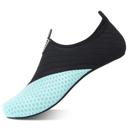 ANFTFH Badeschuhe Wasserschuhe Strandschuhe Surfschuhe Barfuß Schuhe,Breathable Schwimmschuhe Hausschuhe Yoga Schuhe für Wassersport für Damen Herren PJ Light Blue 42/43 EU von ANFTFH