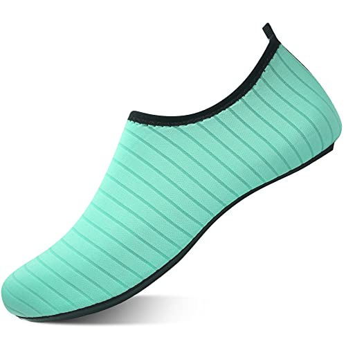 ANFTFH Badeschuhe Wattschuhe Wasserschuhe Surfschuhe Trocknend Breathable rutschfest Schwimmschuhe Aquaschuhe für Herren Damen TW Grün 42/43 EU von ANFTFH