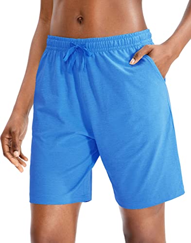 ANFTFH Damen Shorts Joggingshort Damen Kurze Hosen Freizeithose Kurz Damen Sportshorts Knielang Hell Blau S von ANFTFH