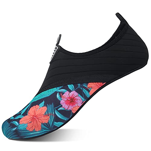 ANFTFH Schwimmschuhe Damen Barfussschuhe Barfußschuhe Herren Badeschuhe Wasserschuhe Surfschuhe Aquaschuhe PJ Blumen 38/39 EU von ANFTFH