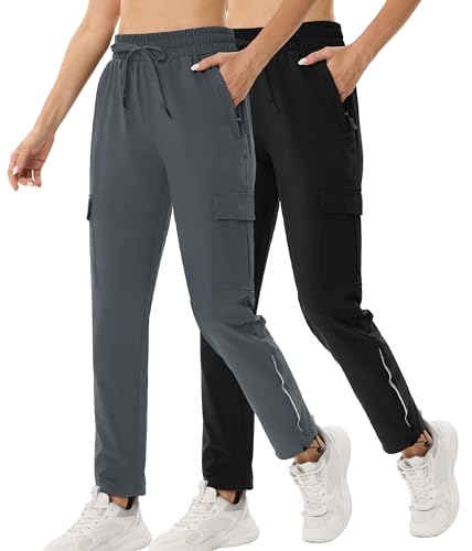 ANGEL CITIZ Damen Cargohose Jogginghose Leichter Trekkinghose Wanderhose Schnelltrocken Wasserdicht Outdoorhose Sommer Golfhose von ANGEL CITIZ