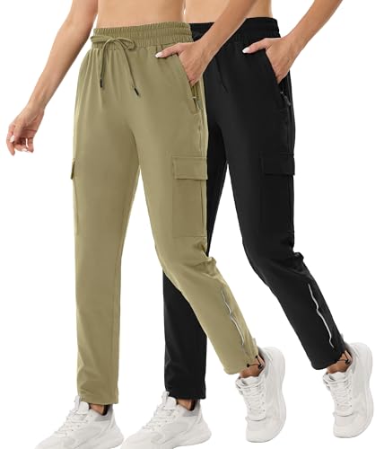 ANGEL CITIZ Damen Cargohose Jogginghose Leichter Trekkinghose Wanderhose Schnelltrocken Wasserdicht Outdoorhose Sommer Golfhose von ANGEL CITIZ