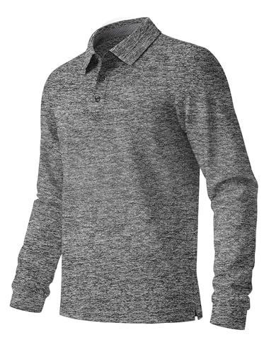 ANGEL CITIZ Herren Poloshirts Männer Polo Hemd Langarm T Shirt Polo Shirt Hemden Dark Grey XXL von ANGEL CITIZ