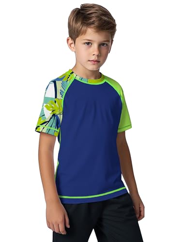 ANGEL CITIZ Jungen Kurzarm Rundhals Badeshirt UV Kinder Rashguard UPF 50+ Schwimmshirt Kinder 125-155 von ANGEL CITIZ