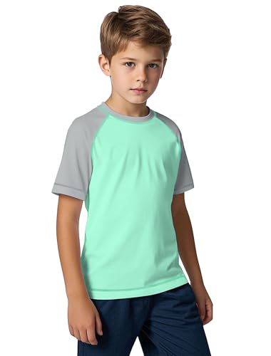 ANGEL CITIZ Jungen Kurzarm Rundhals Badeshirt UV Kinder Rashguard UPF 50+ Schwimmshirt Kinder 125-155 von ANGEL CITIZ