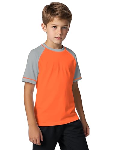 ANGEL CITIZ Jungen Kurzarm Rundhals Badeshirt UV Kinder Rashguard UPF 50+ Schwimmshirt Kinder 125-155 von ANGEL CITIZ