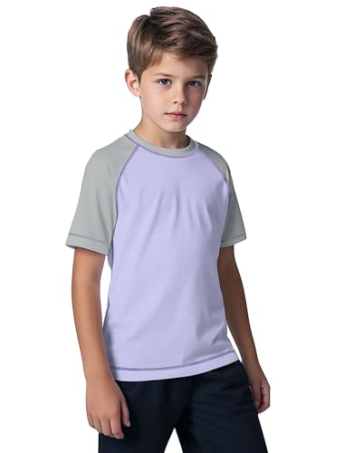 ANGEL CITIZ Jungen Kurzarm Rundhals Badeshirt UV Kinder Rashguard UPF 50+ Schwimmshirt Kinder 125-155 von ANGEL CITIZ