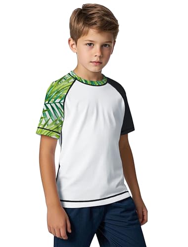 ANGEL CITIZ Jungen Kurzarm Rundhals Badeshirt UV Kinder Rashguard UPF 50+ Schwimmshirt Kinder 125-155 von ANGEL CITIZ