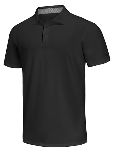 ANGEL CITIZ Poloshirt Herren Kurzarm Freizeit Sport Polo Golf Tshirts Männer Polohemd Black XXL von ANGEL CITIZ