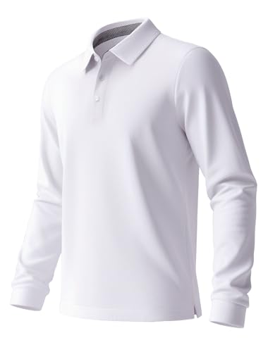 ANGEL CITIZ Pullover Für Herren Poloshirt Langarm Strickpullover Pullover Männer Business Regular Fit White XL von ANGEL CITIZ