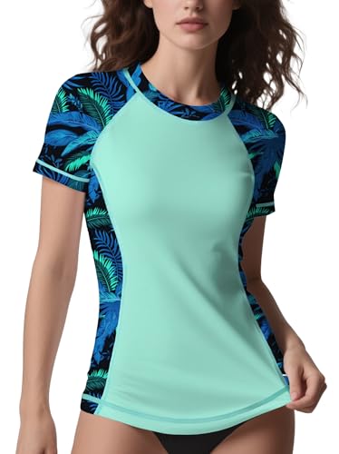 ANGEL CITIZ UV Shirt Damen Kurzarm Schwimmshirt UPF 50+ Rashguard Women Surf Badeshirt Wasser S-XXL von ANGEL CITIZ