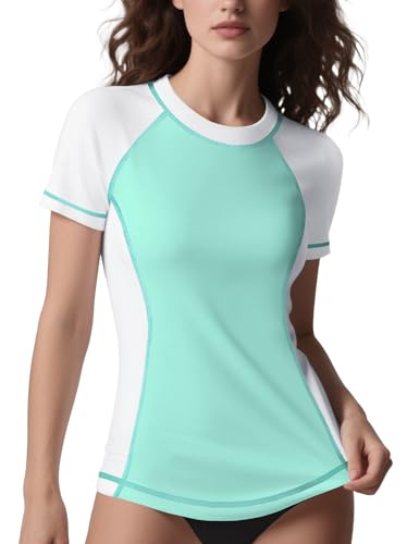 ANGEL CITIZ UV Shirt Damen Kurzarm Schwimmshirt UPF 50+ Rashguard Women Surf Badeshirt Wasser S-XXL von ANGEL CITIZ