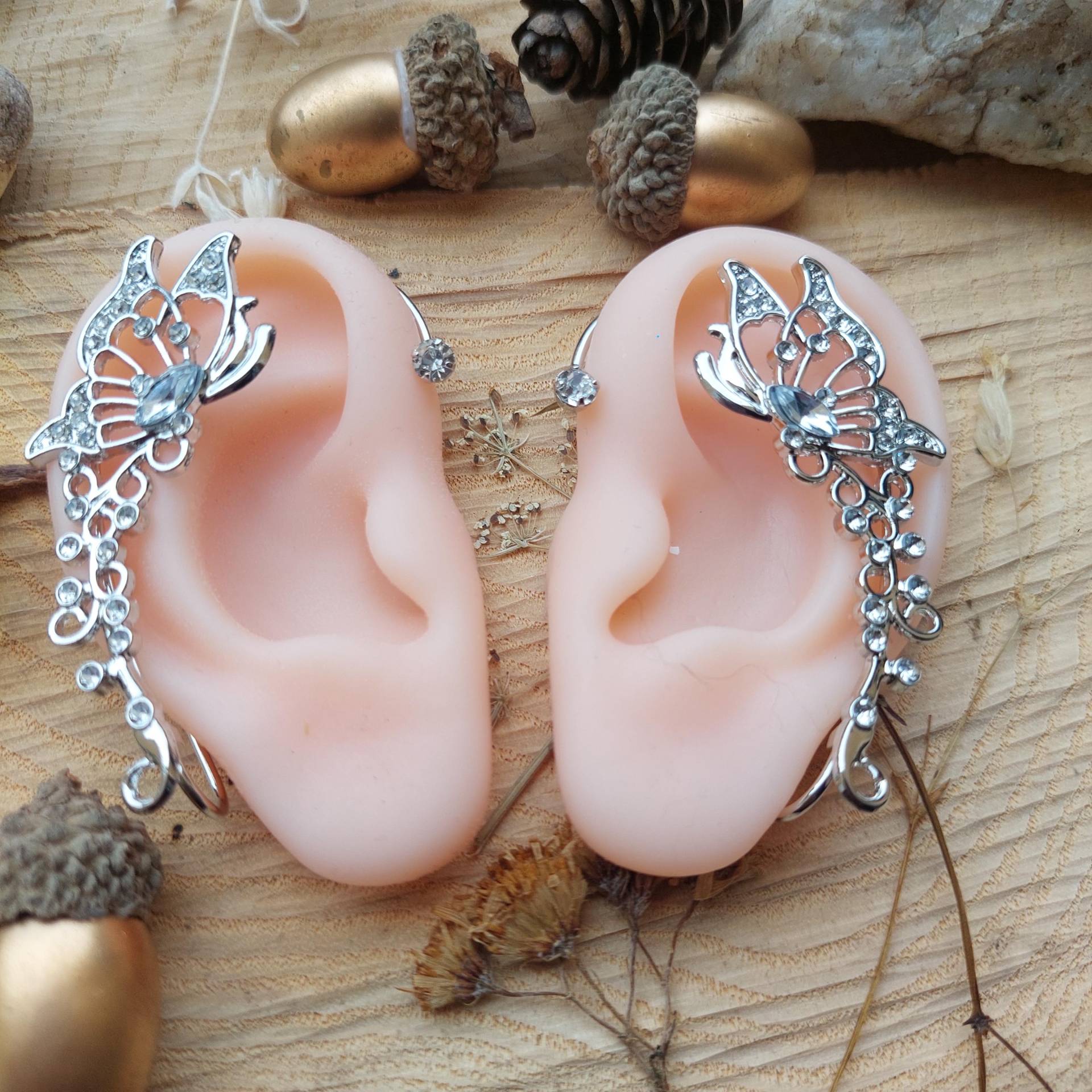 Elegant Silver Elf Ear Cuffs For Both Ears Enchanting Fantasy Jewelry Gift Cosplay Enthusiasts von ANGELENADE