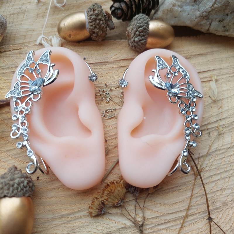 Elegant Silver Elf Ear Cuffs For Both Ears Enchanting Fantasy Jewelry Gift Cosplay Enthusiasts Elegant Silver Elf Ear Cuffs For Both Ears Enchanting Fantasy Jewelry Gift Cosplay Enthusiasts von ANGELENADE