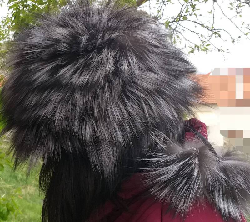 Silberfuchs Hutbrandneu Echtpelz von ANGELLSFURS