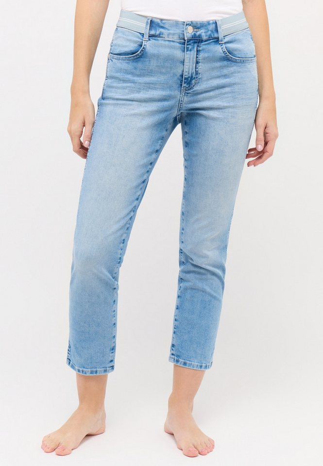 ANGELS 5-Pocket-Jeans CICI CROP SLIT SPORTY heaven blue random used von ANGELS