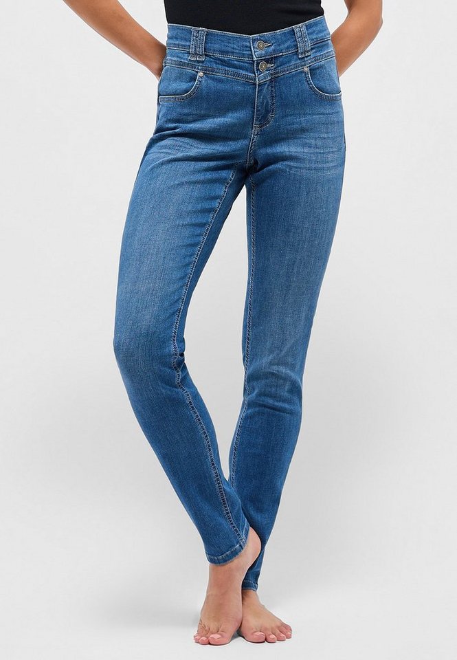 ANGELS Slim-fit-Jeans Jeans Skinny Button mit authentischem Denim von ANGELS