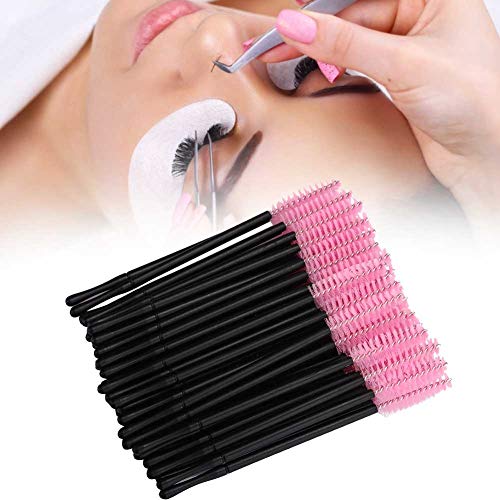100 Stück Einweg-Wimpernpinsel Mascara Wands Applikator Makeup Brush Set Wimpernverlängerung Makeup Tools Augenbrauenpinsel (PINK) von ANGGREK