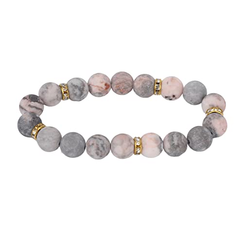 Achat-Stein-Armband, ANGGREK Damen-Armband Zur Angstlinderung, Achat, Beruhigendes Perlenarmband, Schmuck, Geschenk für Yoga-Übungen, Rosa von ANGGREK