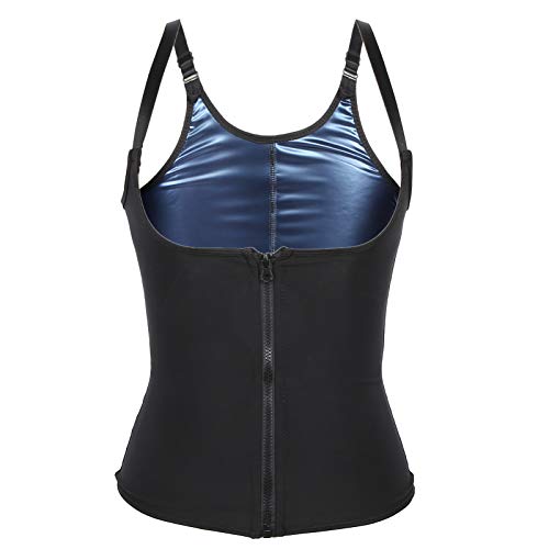 Atmungsaktive Damen Sauna,Fitness Sweat Weste Damen Atmungsaktive Fitness Sweat Weste Sport Elastische Fettverbrennung Shapewear Sauna Body Shaper mit Reißverschluss(L/XL) von ANGGREK