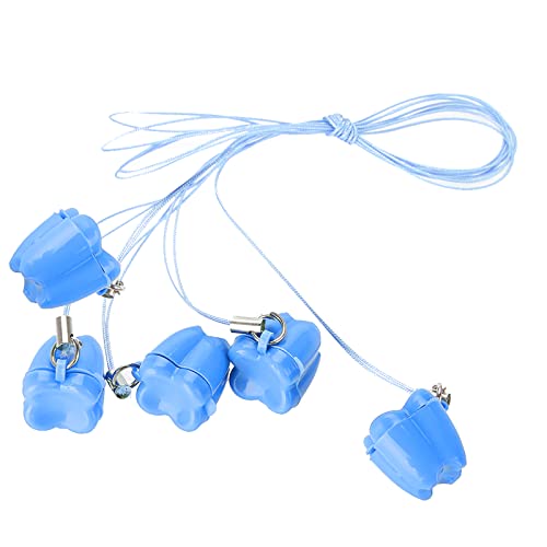 Baby Zahnbox 5,Baby Zahnbox 5 Stück Kunststoff Baby Milchzahn Aufbewahrungsbox mit Seil Zahnschoner Halsketten(Blau) von ANGGREK