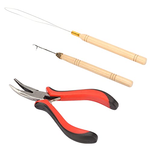 Haarverlängerungs-Werkzeuge, Häkelnadel-Set mit Silikonringen Haarperlen-Werkzeug-Kits Werkzeuge Nadeleinfädler für Professionelles Haarstyling (200 Stück Silikonringe) von ANGGREK