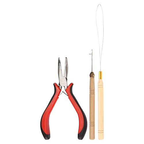 Haarverlängerungs-Werkzeuge, Häkelnadel-Set mit Silikonringen Haarperlen-Werkzeug-Kits Werkzeuge Nadeleinfädler für Professionelles Haarstyling (500 Stück Silikonringe) von ANGGREK