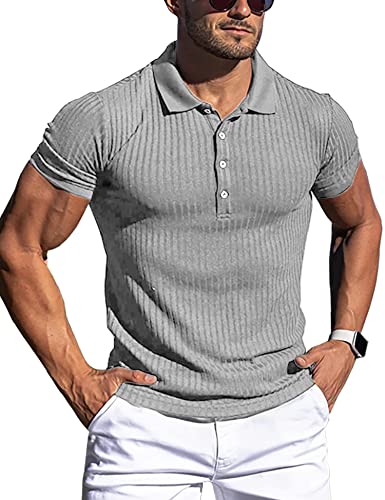 Herren Poloshirt Kurzarm Polohemd Slim Fit Basic Golf Polo Baumwolle Männer T-Shirt Sommer von ANGGREK