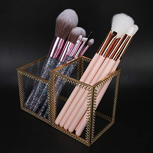 Kosmetische Bürstenhalter Aufbewahrungsbox Lippenstift Nail Art Dekoration Make-up Organizer Fall Stifthalter (Aufbewahrungsbox mit zwei Fächern) von ANGGREK