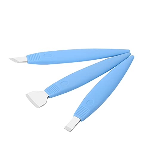 Pediküre Messer Set,3Pcs Edelstahl Pediküre Messer Werkzeuge Eingewachsene Zehennagel Korrektur Entferner(Dunkelblauer Anzug) von ANGGREK