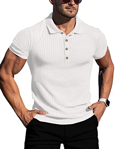 Polo Shirts Herren Kurzarm Golf Tshirts Schnelltrocknend Army Tshirt Sport Outdoor Poloshirt mit Knopfleiste Leicht T-Shirt Sommer von ANGGREK
