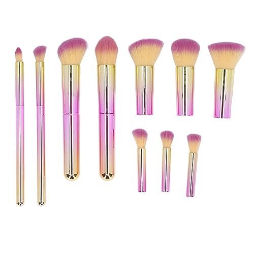 Reise-Make-up-Pinsel-Set mit Abnehmbarem Griff, 10 Pinsel für Augenbrauen, Lidschatten, Concealer, Polieren, Puderauftrag von ANGGREK