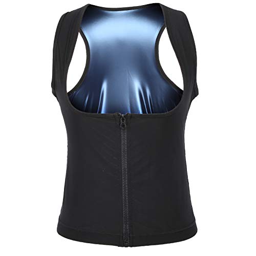 Sauna Weste Sweat,Saunaweste Heizschweiß Tank Top Atmungsaktiv Taille Trainer Reißverschluss Sport Korsett für Damen(2XL/3XL) von ANGGREK