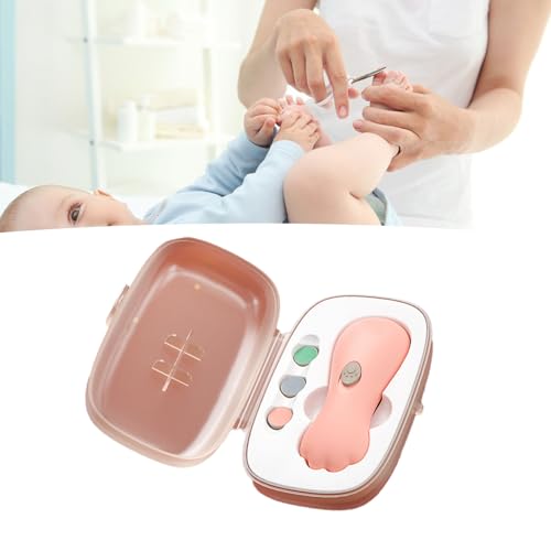 Sicherer Elektrischer Baby-Nagelschneider, Baby-Nagelfeilen-Set, Einstellbare Geschwindigkeit, Tragbar und Praktisch für Neugeborene, Kleinkinder und Erwachsene, Blau (PINK) von ANGGREK