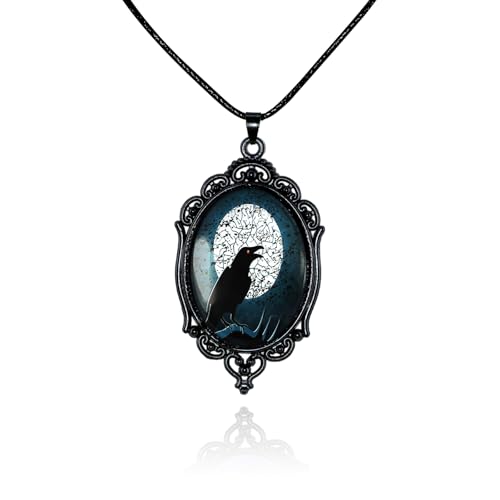 ANGLEQUEEN Gothic-Hexen-Halskette, viktorianische geprägte Hexen-Halskette, Vintage-Stil, Fledermaus, Geist, Rabe, Hexe, Choker, Halskette, Halloween, Gothic, Vampir-Halskette, Cosplay-Zubehör ANGLEQUEEN Gothic-Hexen-Halskette, viktorianische geprägte Hexen-Halskette, Vintage-Stil, Fledermaus, Geist, Rabe, Hexe, Choker, Halskette, Halloween, Gothic, Vampir-Halskette, Cosplay-Zubehör von ANGLEQUEEN